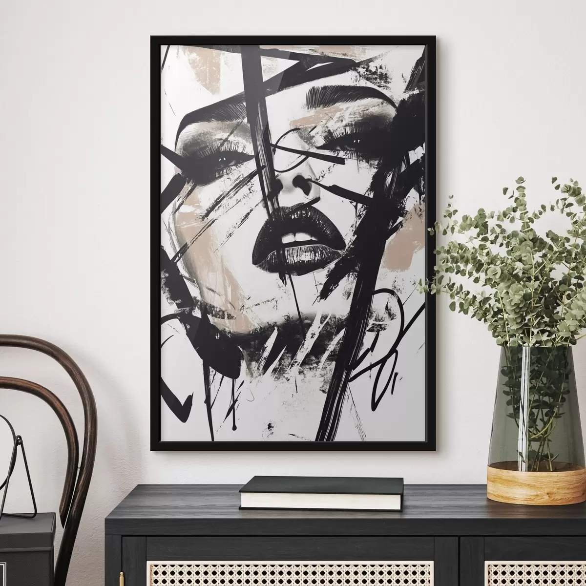 Poster Abstraktní portrét ženy ve stylu graffiti f45777