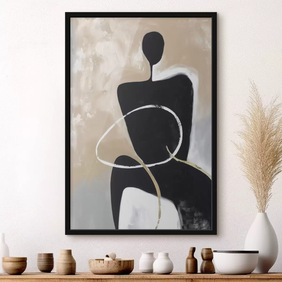 Poster Abstraktní silueta s minimalistickými tvary f45984