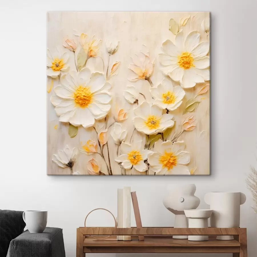 Obraz Květiny v pastelových tónech v olejomalebném stylu Č. s45742