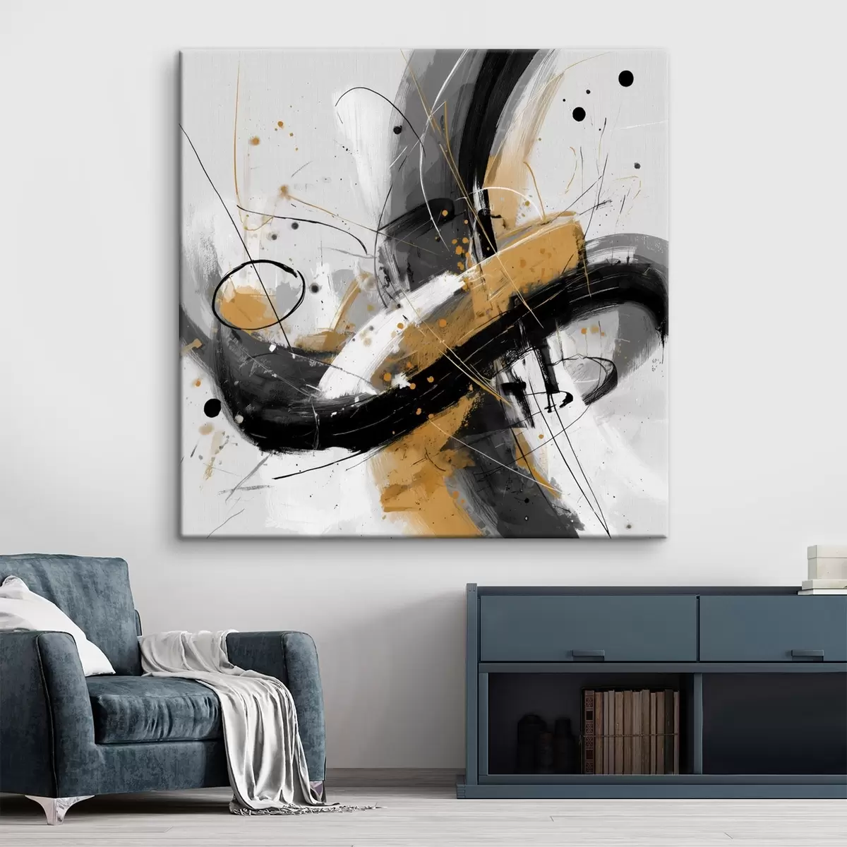 Obraz Grafická ozvěna v moderním abstraktním stylu Č. s45848