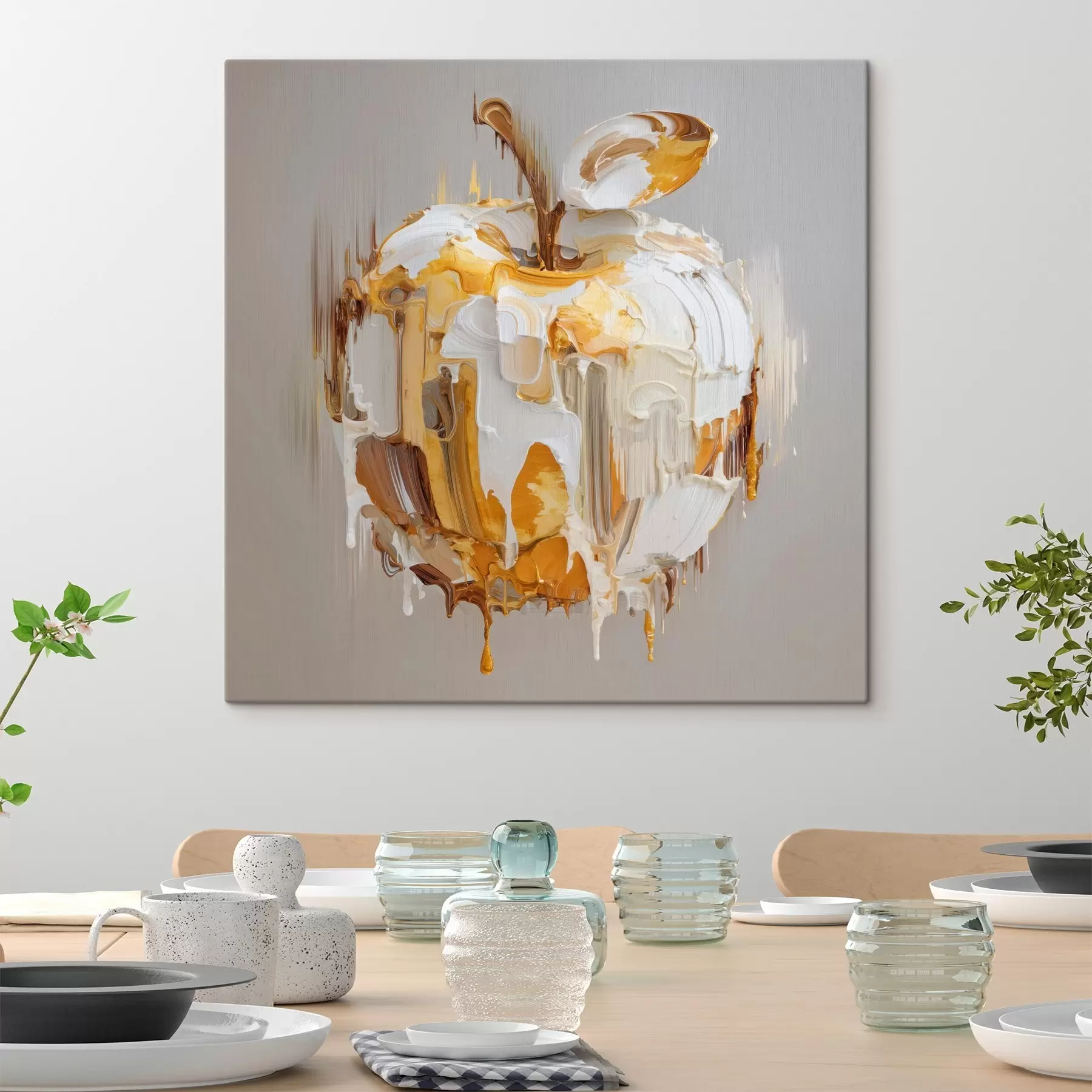 Obraz Jablko s efektem roztavené barvy Č. s45862