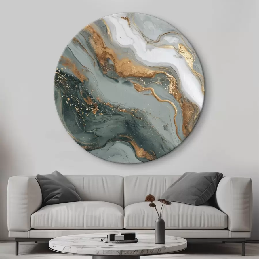 Obraz Abstrakce s tmavě zelenými a šedými pruhy Č. r45858