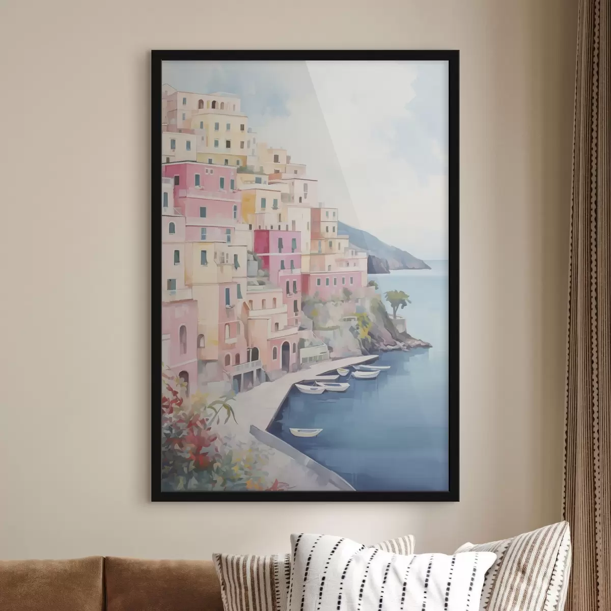 Poster Domy u mořské zátoky f46066