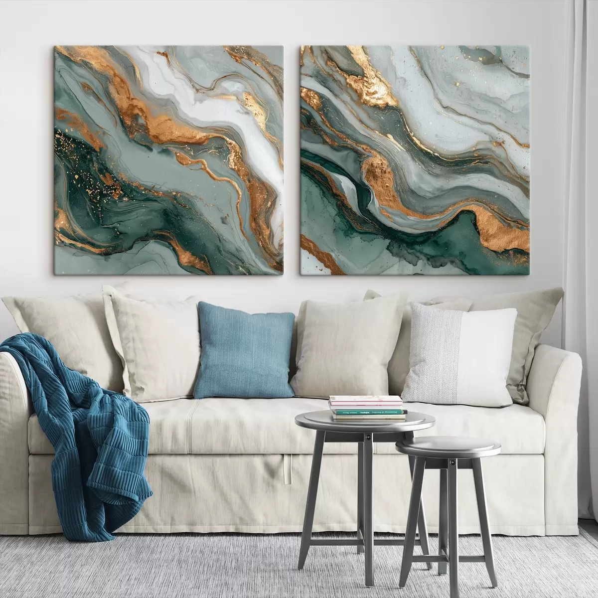 Obraz Mramorová textura v šedo-tyrkysových tónech Č. m00744