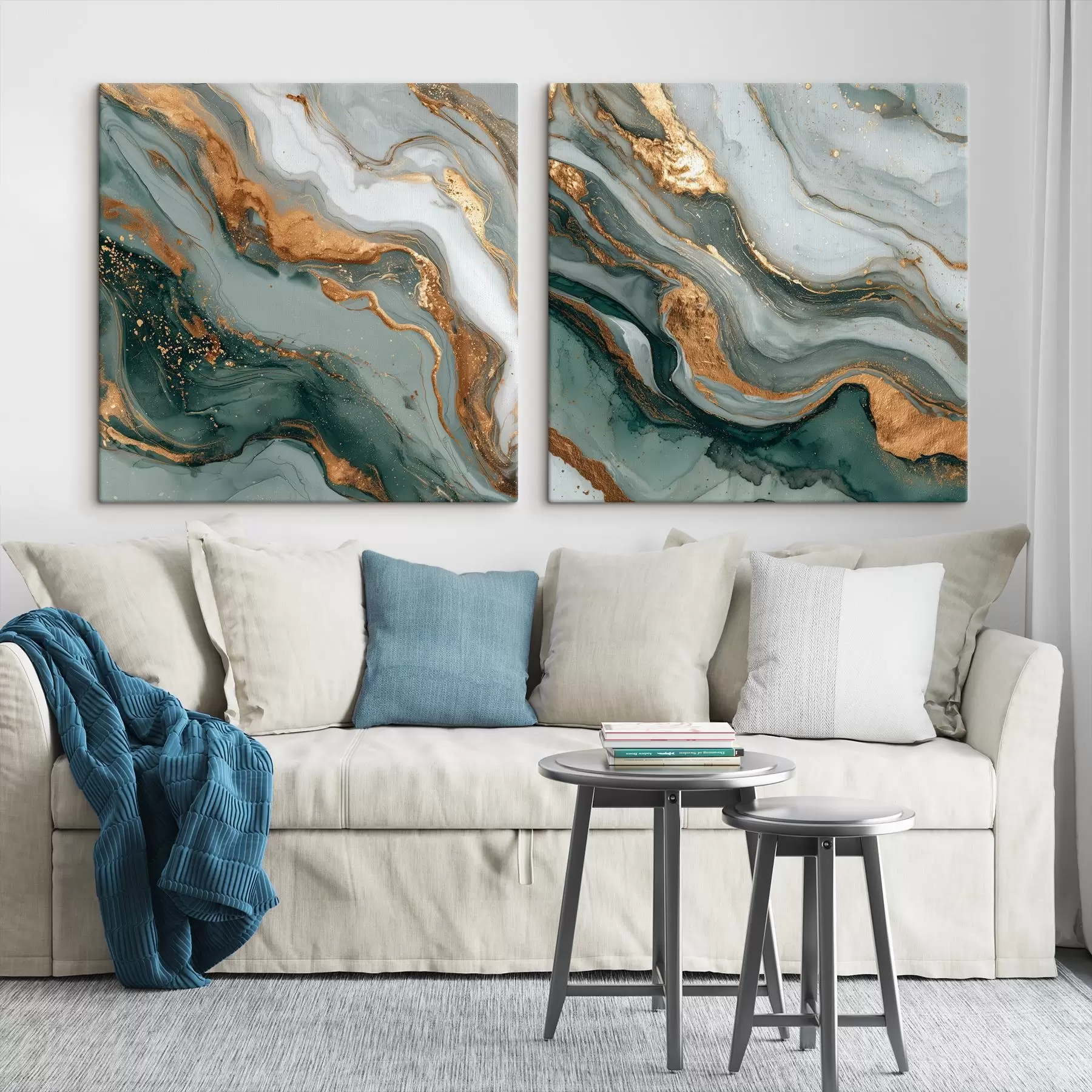 Obraz Mramorová textura v šedo-tyrkysových tónech Č. m00744