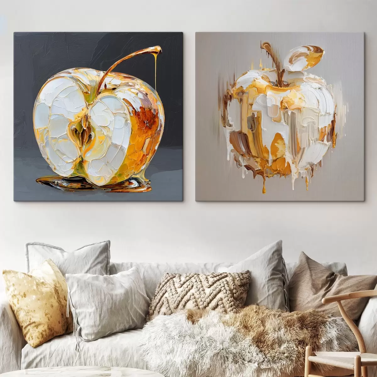 Obraz Abstrakce s jablkem v moderním pojetí Č. m00746