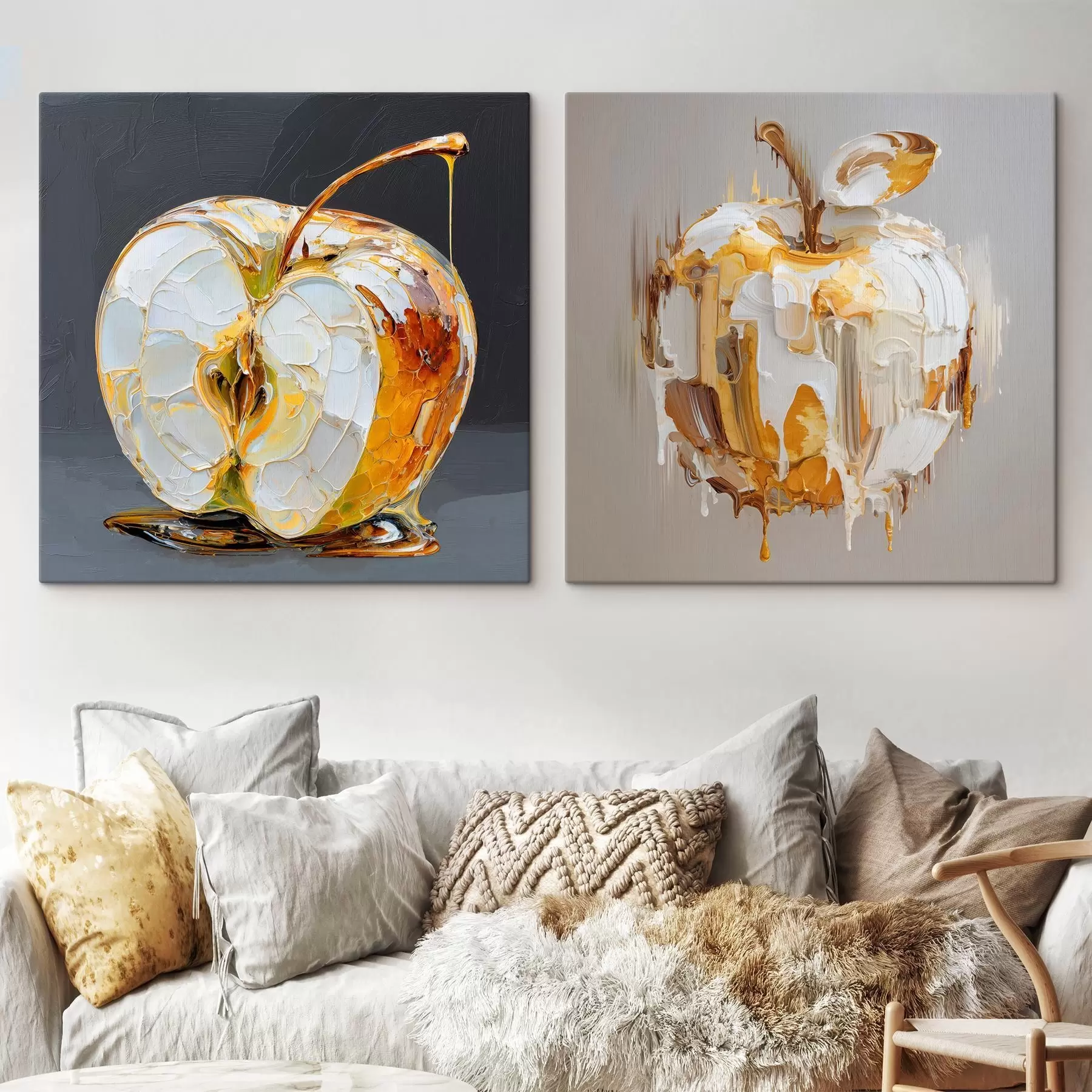 Obraz Abstrakce s jablkem v moderním pojetí Č. m00746