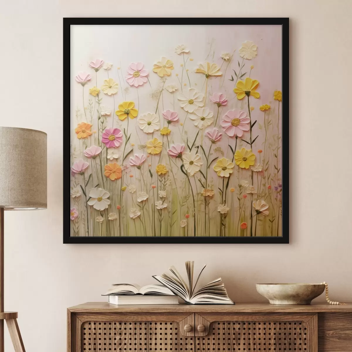 Poster Květinové pole ve stylu olejomalby f45739