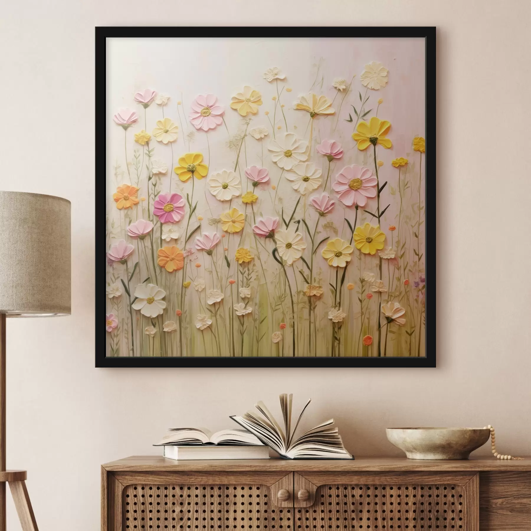 Fototapet Květinové pole ve stylu olejomalby f45739