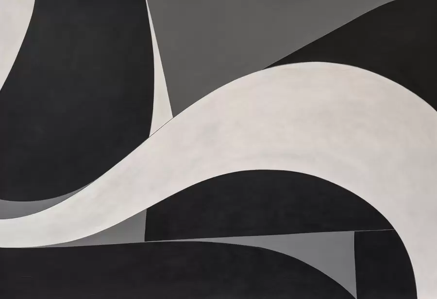 Fototapet Černá a šedá abstrakce s jemnou vlnou w04615