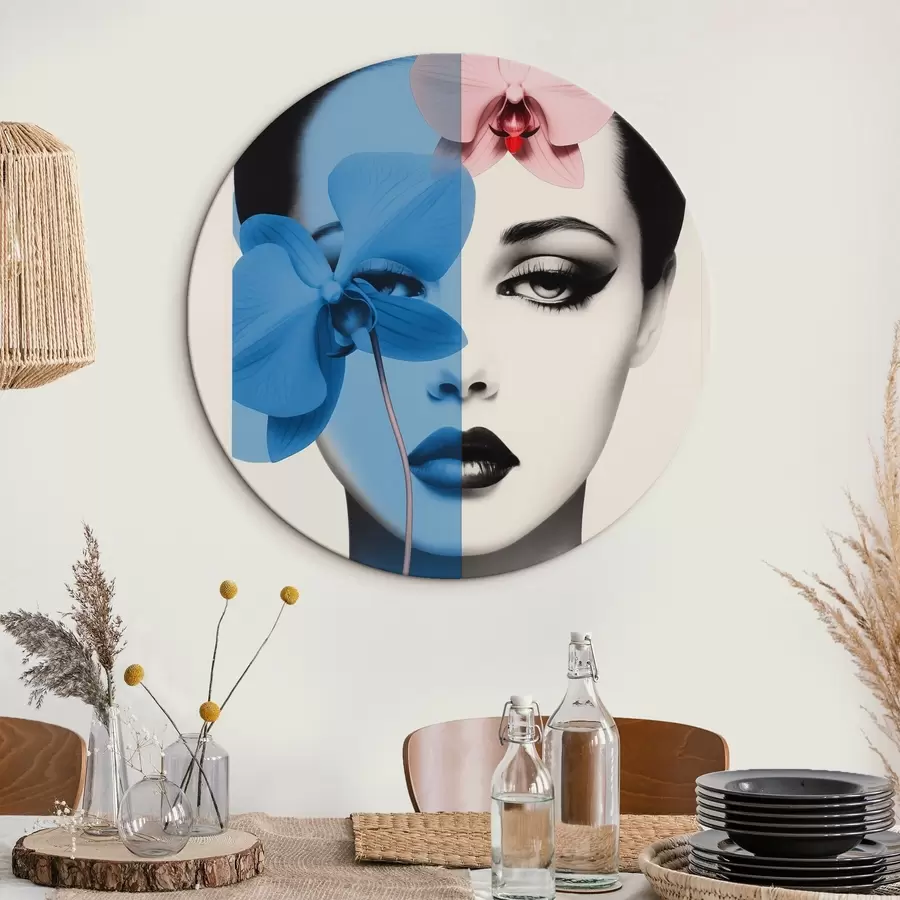 Obraz Abstraktní umělecký portrét ženy s orchidejemi Č. r45924