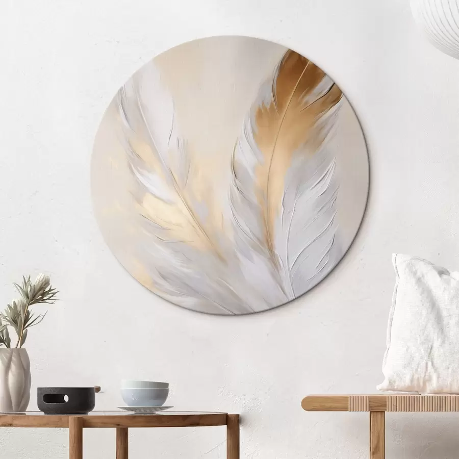 Obraz Peří s oranžovými akcenty, měkké osvětlení, minimalistická kompozice s texturou, moderní umění Č. r45944