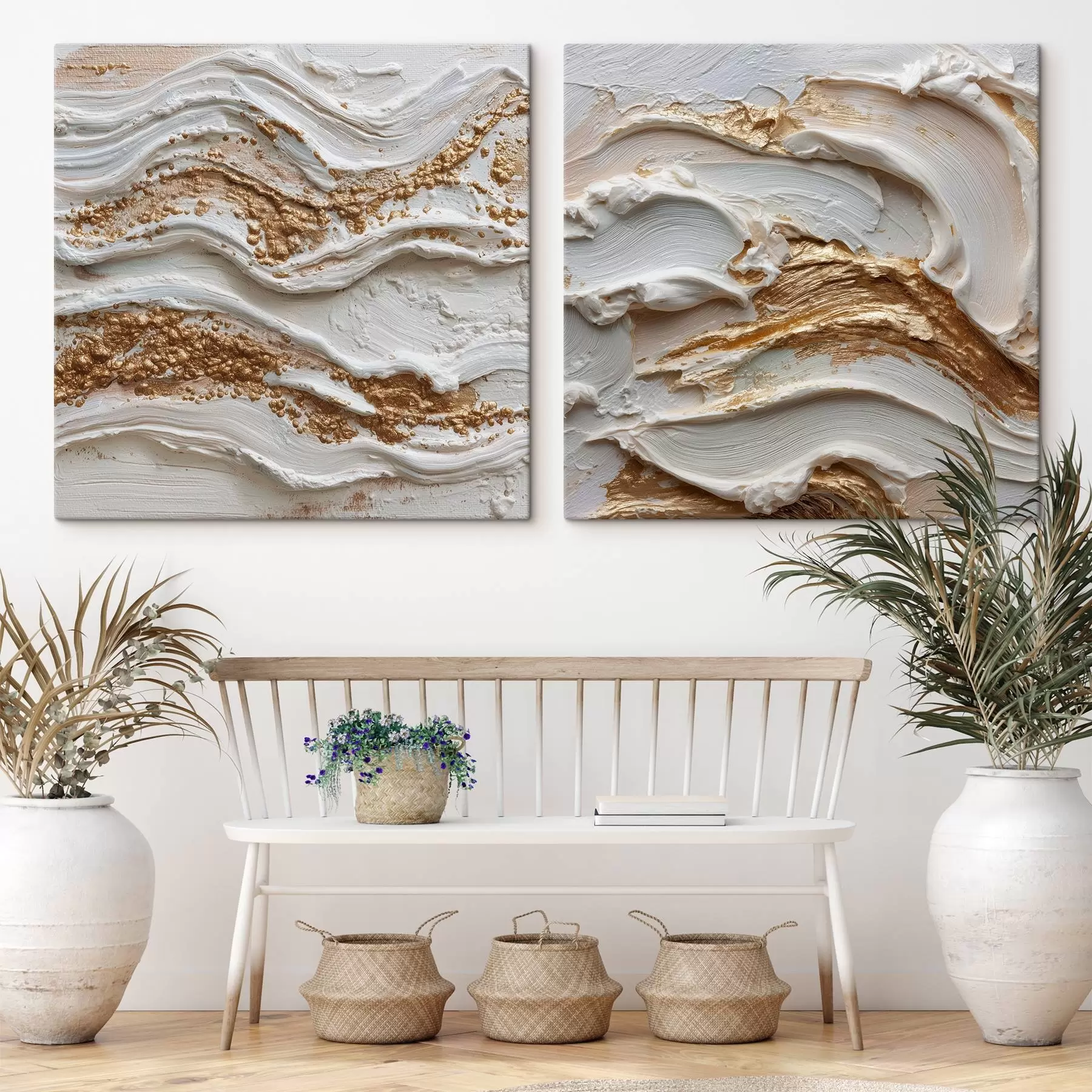 Obraz Objemová abstrakce s bílými a žlutými tahy Č. m00742