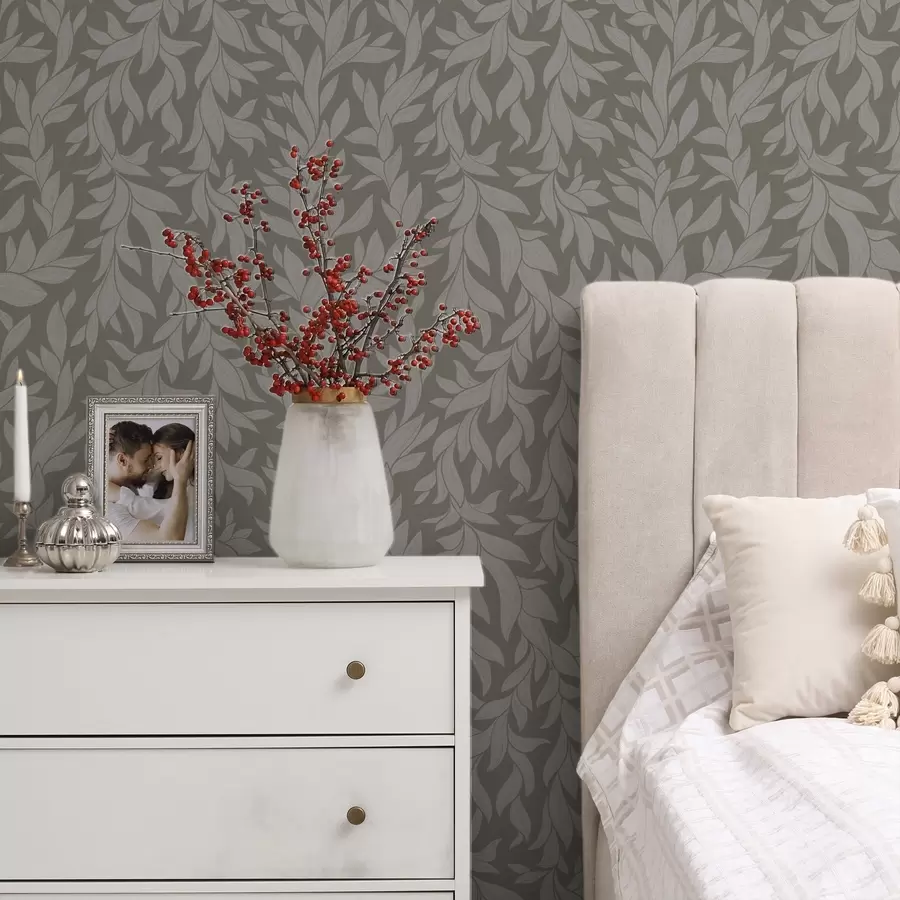 Fototapet Olivové pozadí s lila listy, lineární textura a00616v1