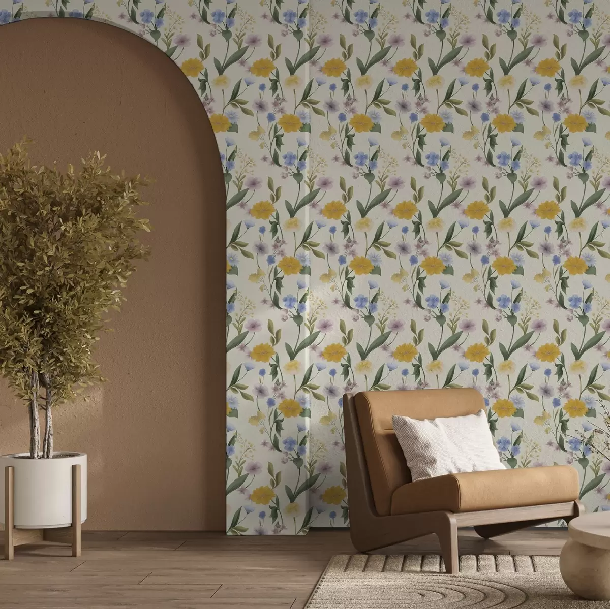 Tapety Jemná směs polních květin v pastelových tónech a00624