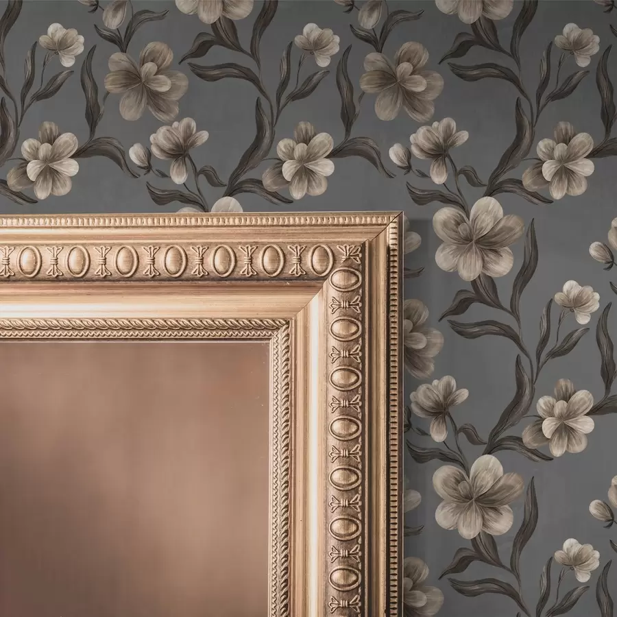 Fototapet Béžové květy na grafitově šedém pozadí a00626v4