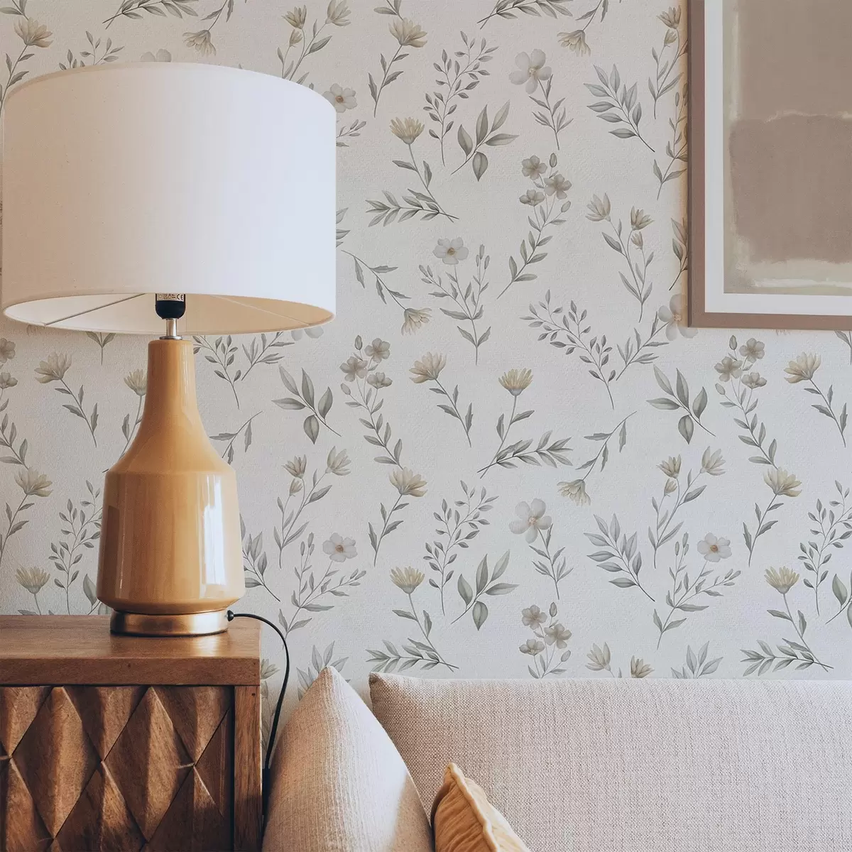 Tapety Malé akvarelové větvičky a květiny na světlém pozadí a00665