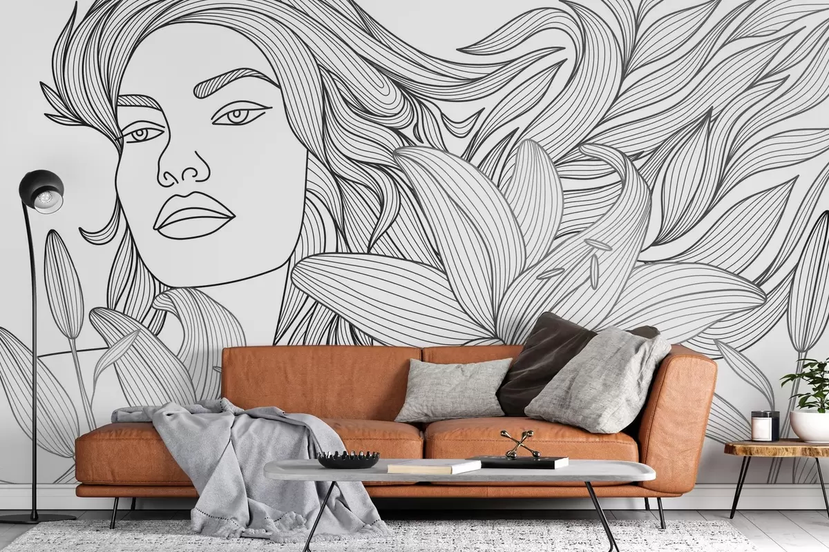 Fototapet Portrét dívky v liliích w04689