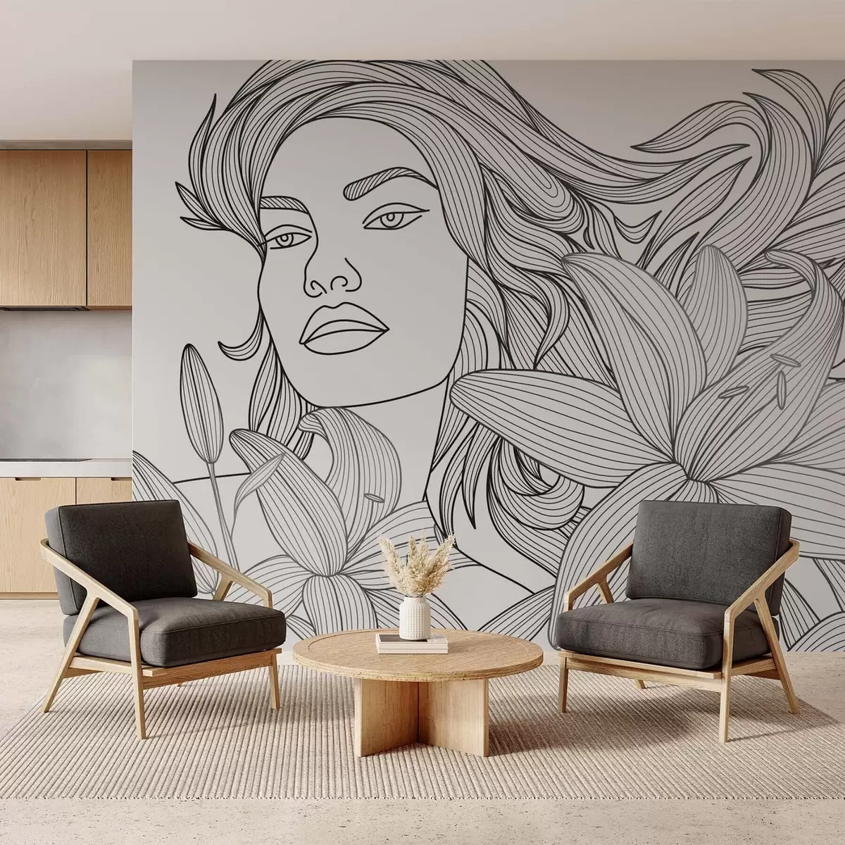 Fototapet Portrét dívky v liliích w04689