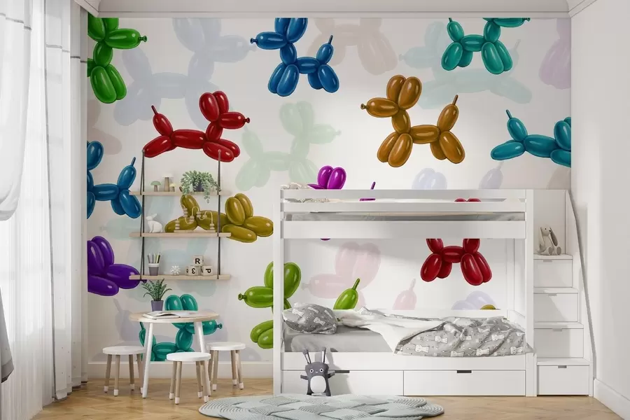 Fototapet Malované psy vyrobené z míčků w04676