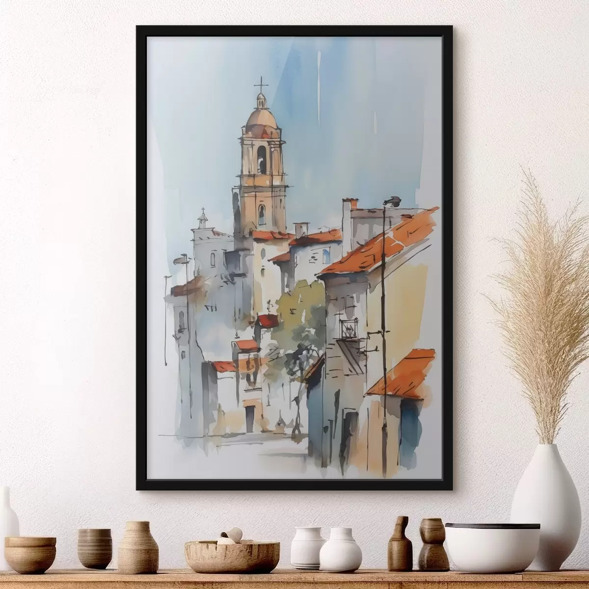 Poster Akvarelová imitace městské krajiny f46120