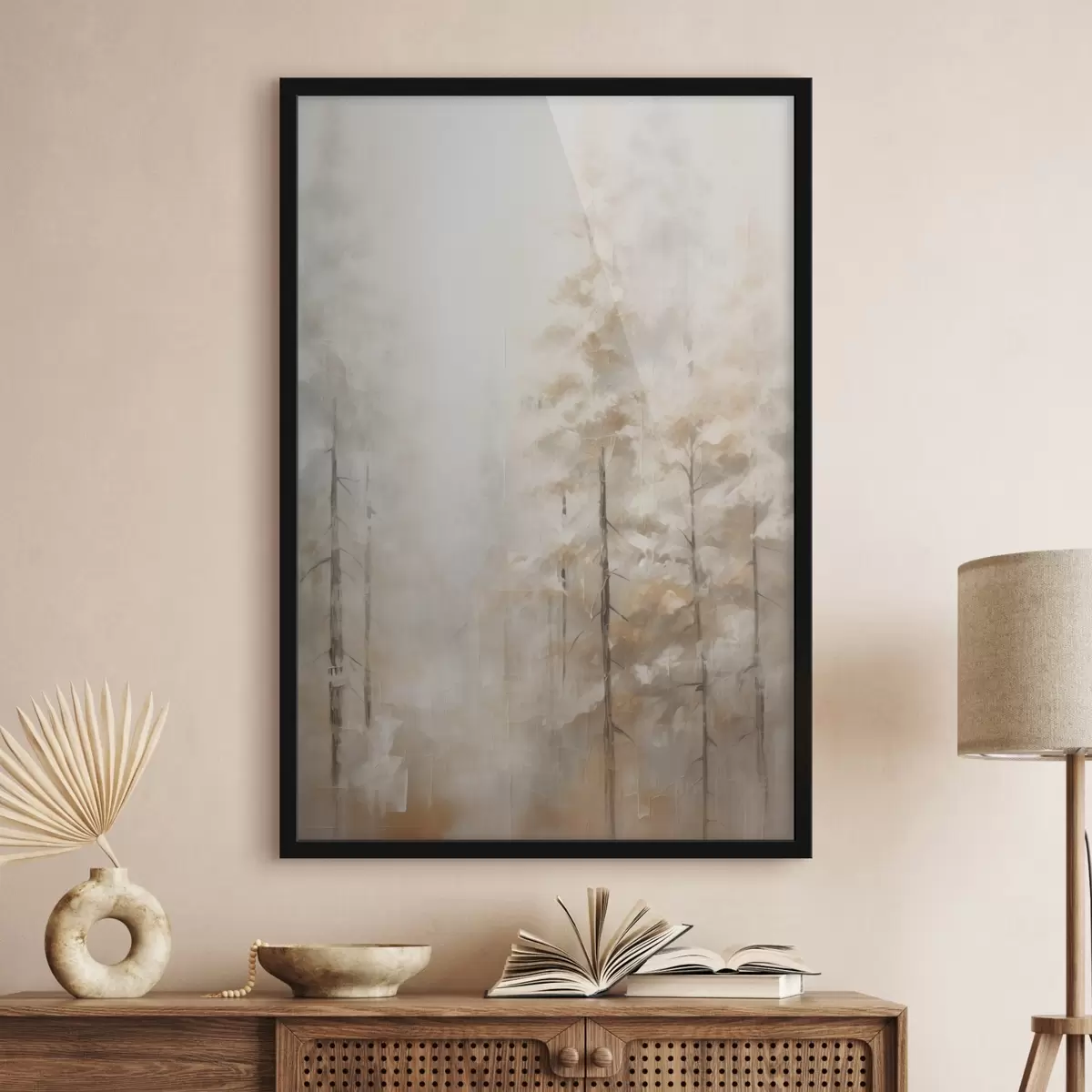 Poster Stromy v lese imitace malby f46123