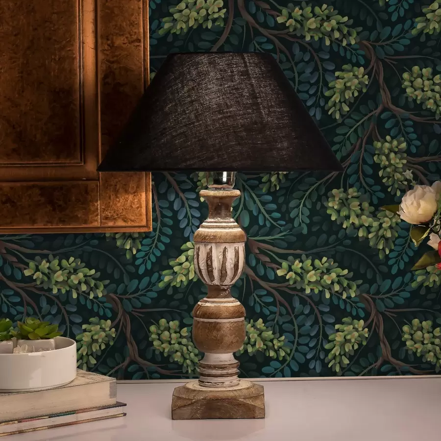 Fototapet Větve se zelenkavými květenstvími na tmavém pozadí a00786