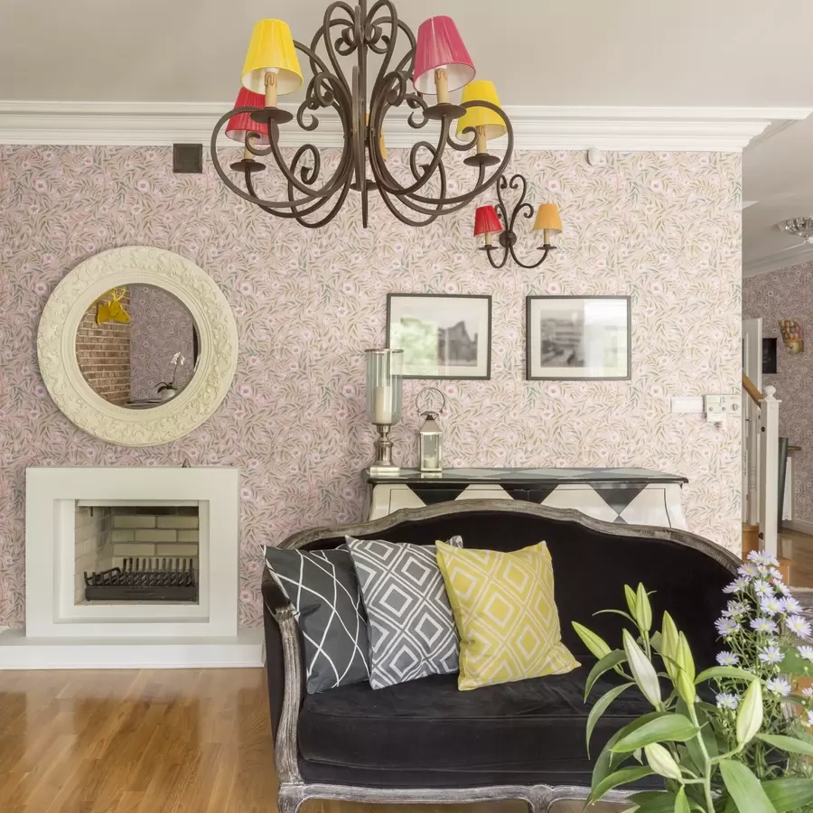 Fototapet Jemné růžové květy a měkké listy na pastelovém pozadí a00788