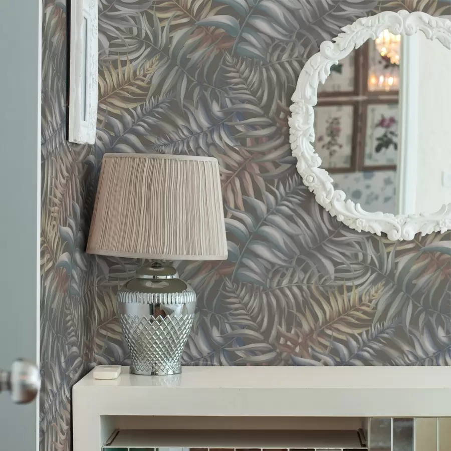 Fototapet Vrstvené palmové listy v tlumených tónech a00789