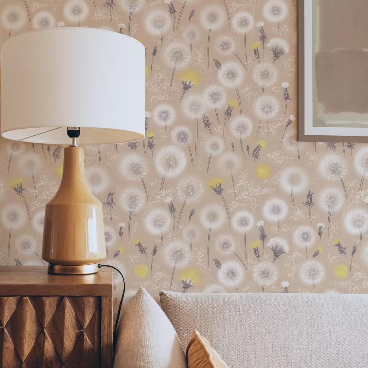 Tapety Pampelišky a semena na broskvovém pozadí a00790v1