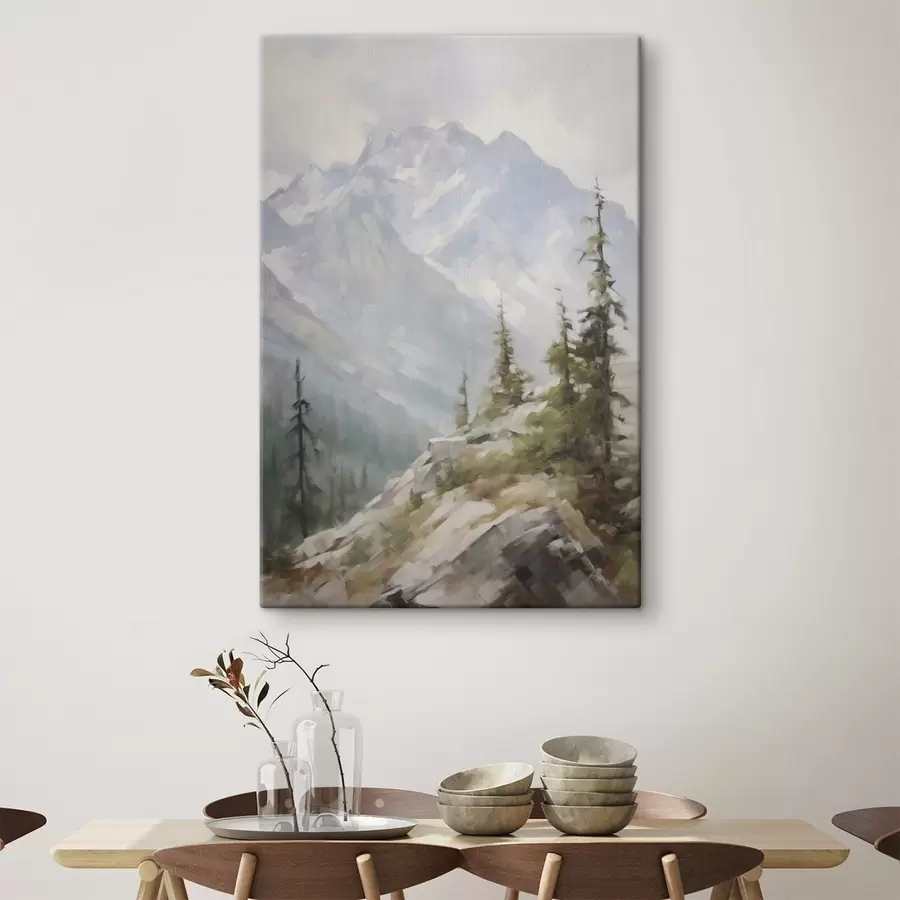 Obraz Smrky na pozadí hor Č. s46202