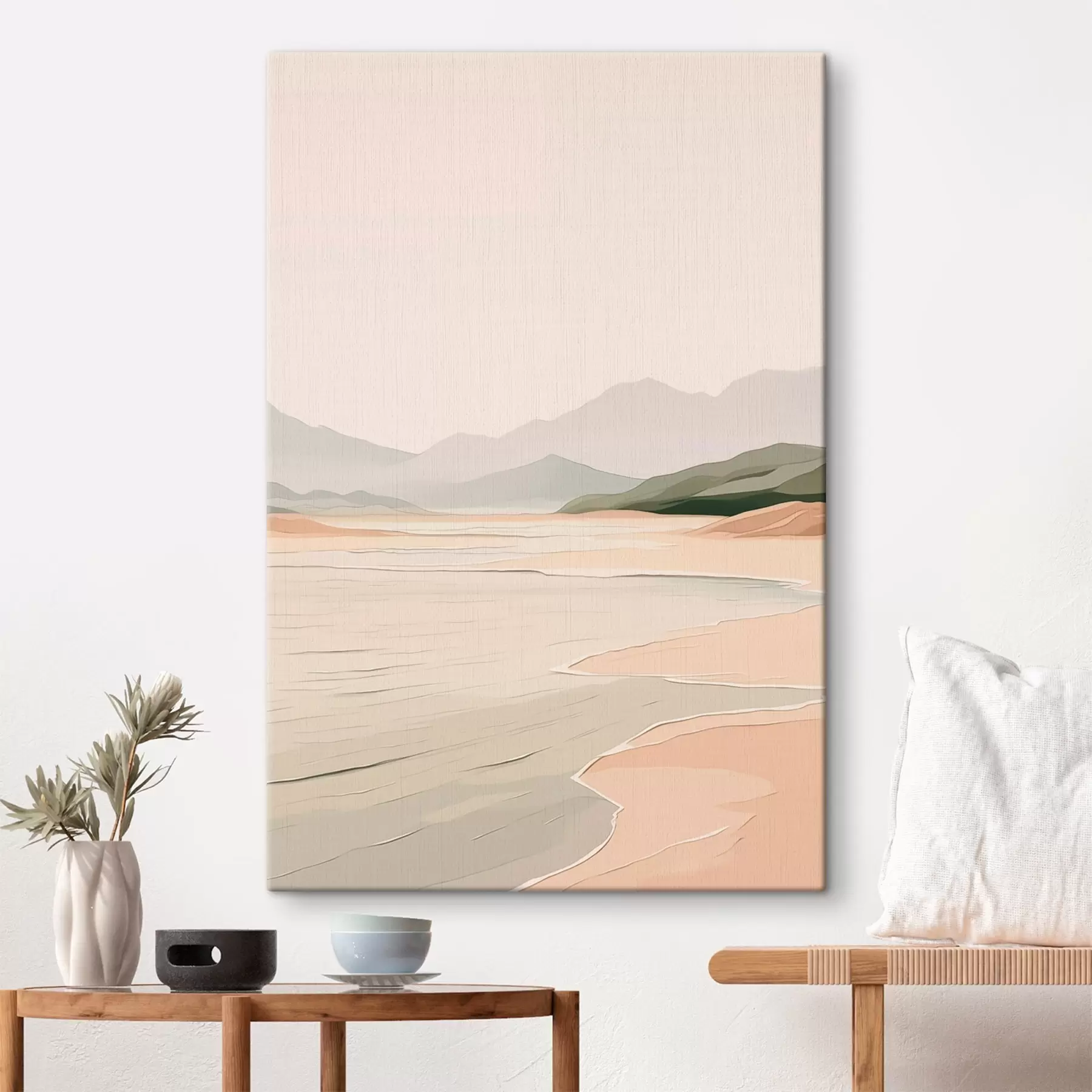 Obraz Minimalistická krajina s horami a pobřežím Č. s46248