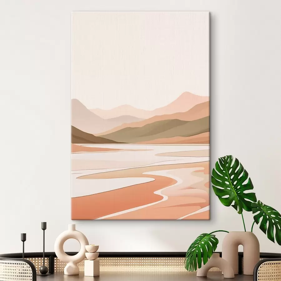 Obraz Abstraktní krajina s horami a řekou Č. s46249