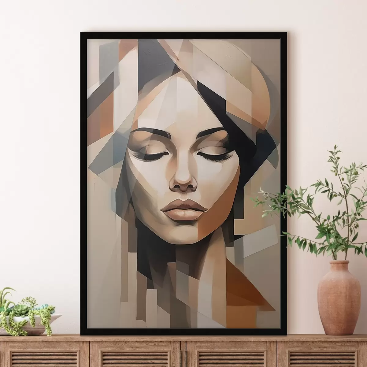 Poster Geometrický ženský portrét f46220