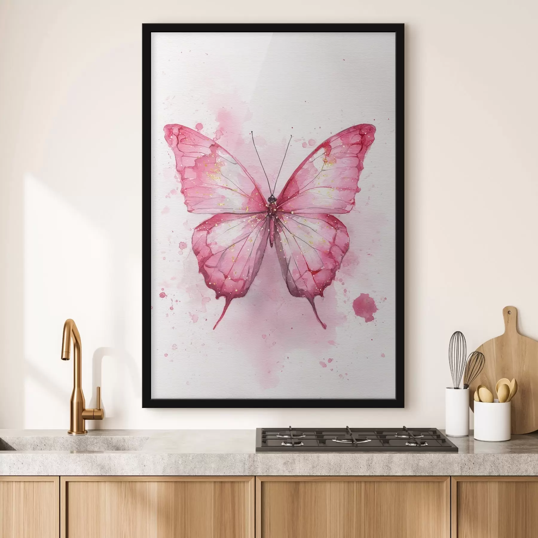 Fototapet Jemný motýl na akvarelovém pozadí f46077