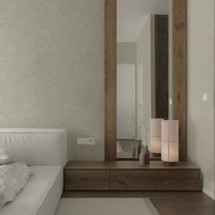 Fototapet Světelný vzor s ginkgem a pivoňkami a00700