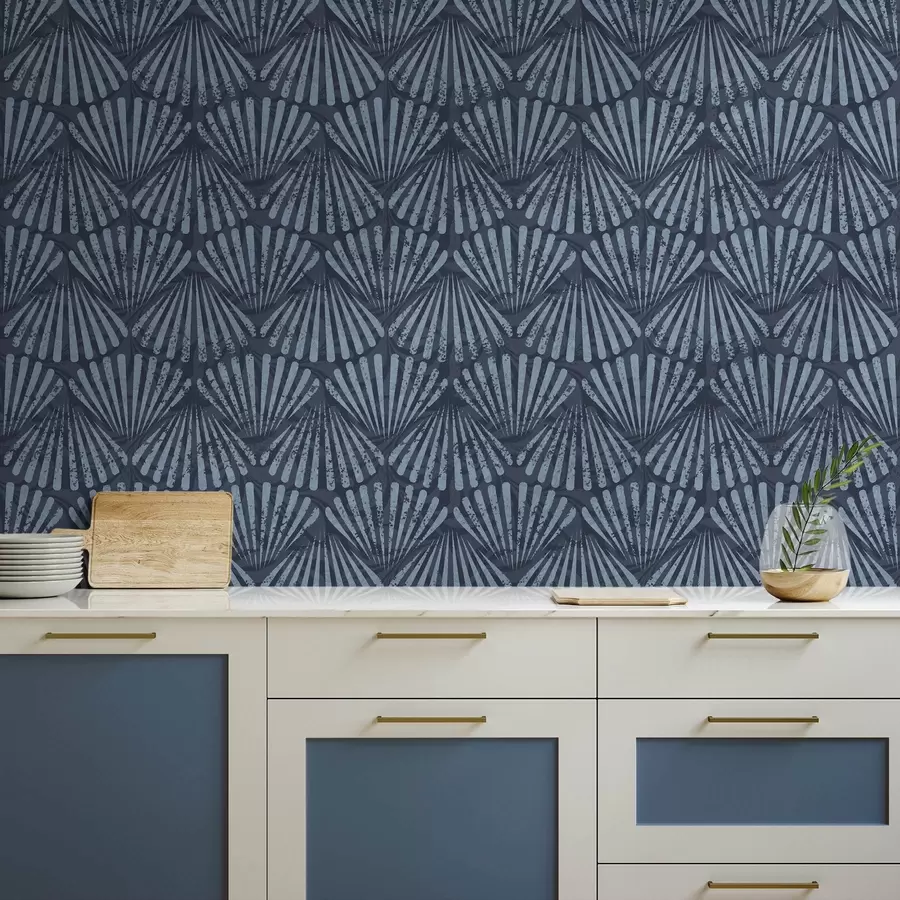 Fototapet Abstraktní paprsky v odstínech modré, dynamický motiv a00710