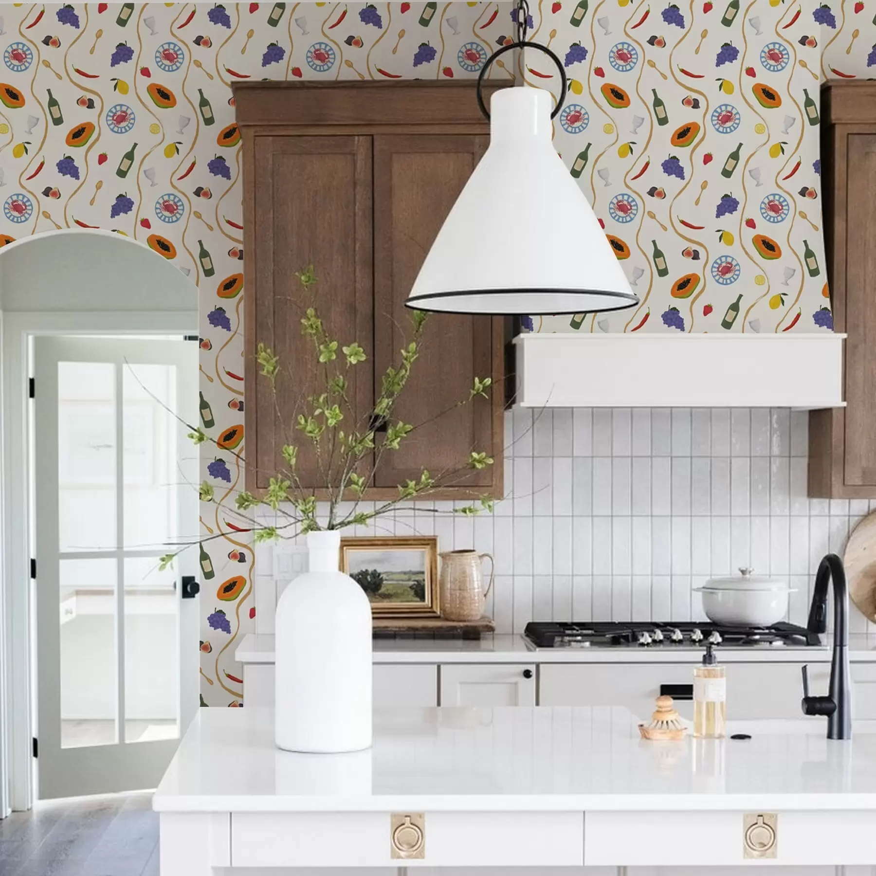 Fototapet Lahve, papája, citrony a koření na světlém pozadí a00802