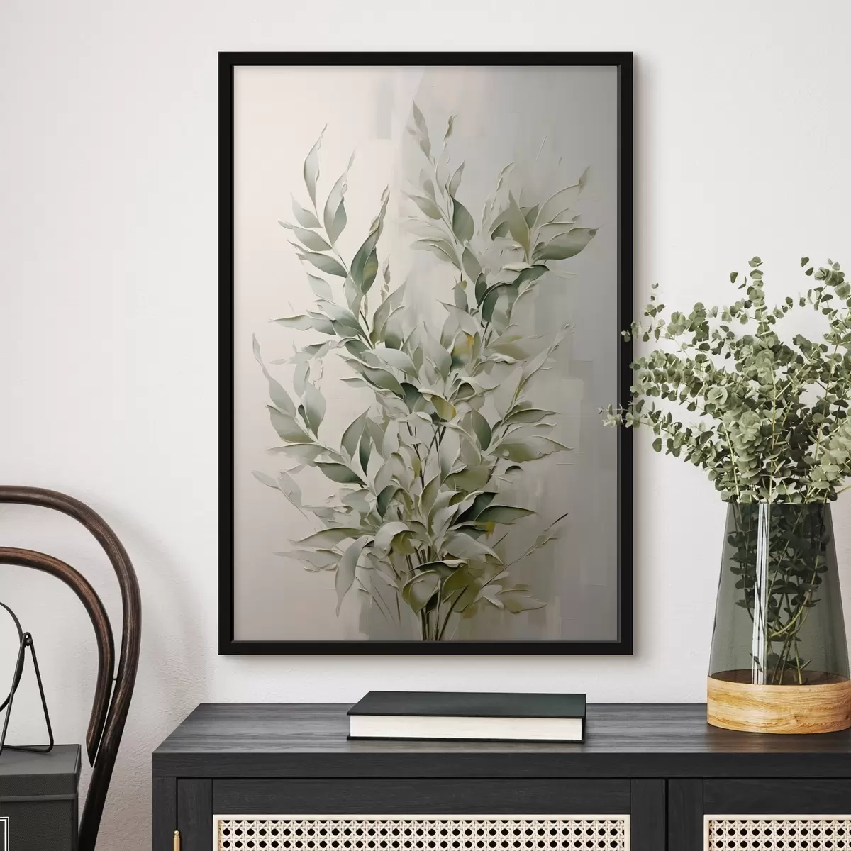 Poster Abstraktní větev s listy f46136