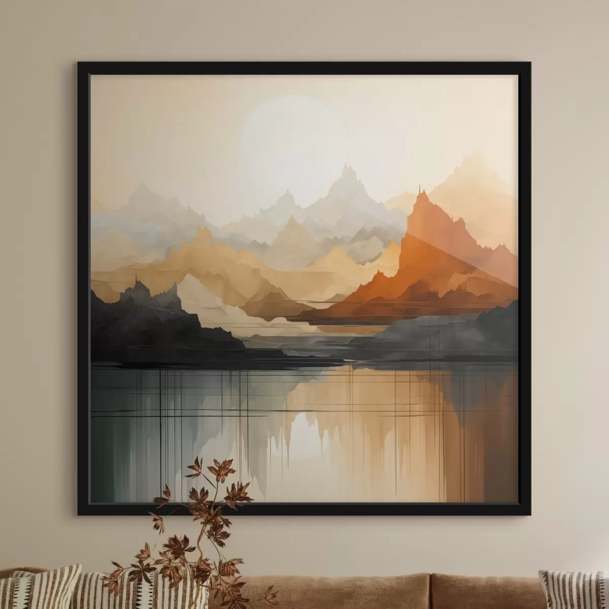 Poster Abstraktní horská krajina f46140