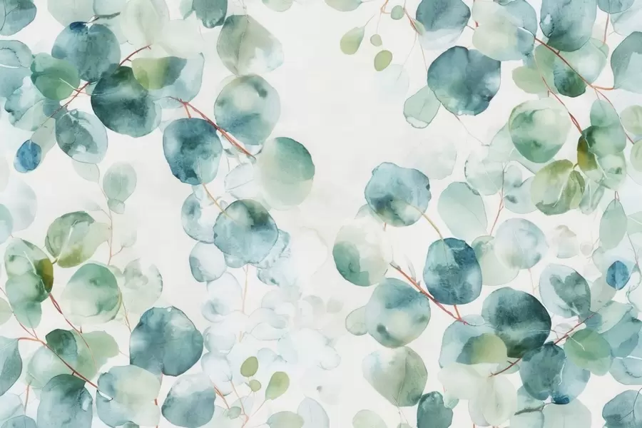 Fototapet Eukalyptové listy akvarel w04690