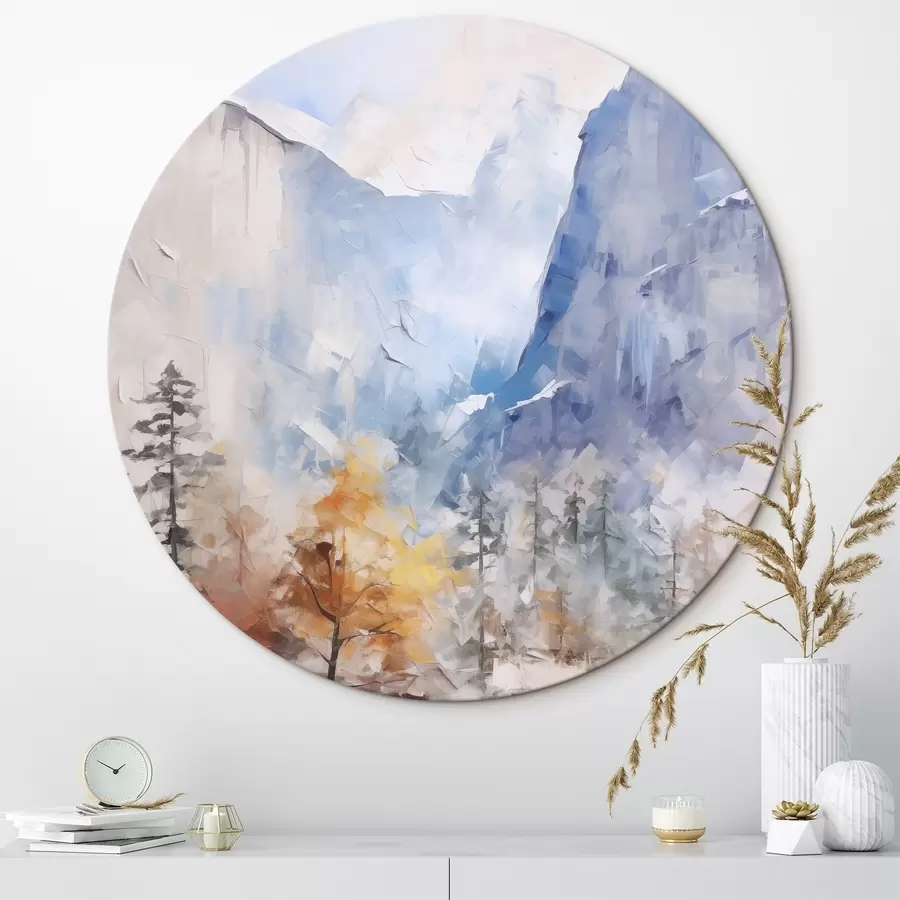 Obraz Abstraktní krajina lesa před horami Č. r46298