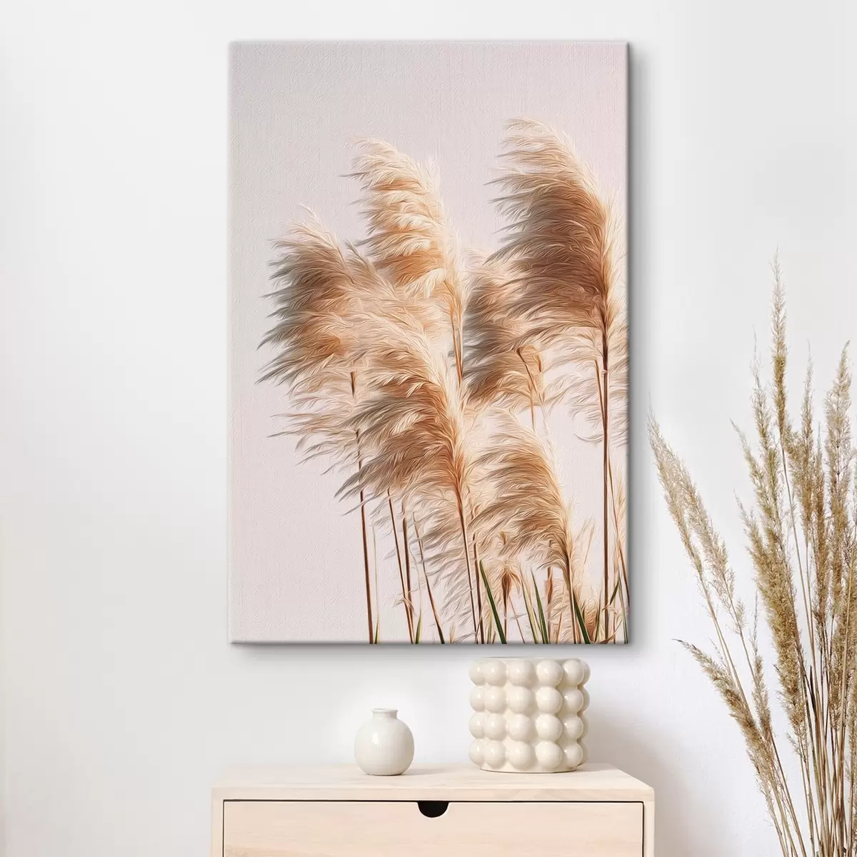 Obraz Nadýchané dekorativní trávy na světlém pozadí Č. s46157