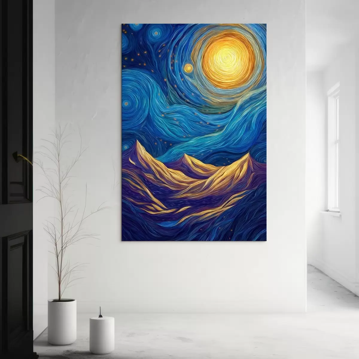 Obraz Jasná hvězdná obloha nad vrcholky hor Č. s46168