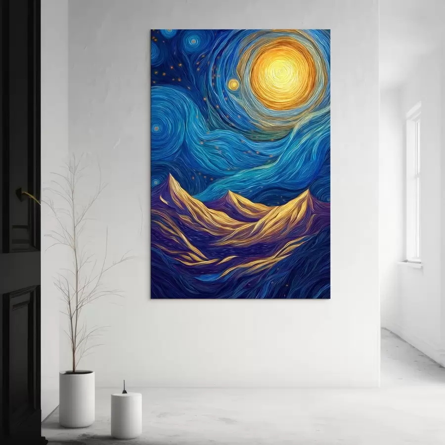 Obraz Jasná hvězdná obloha nad vrcholky hor Č. s46168