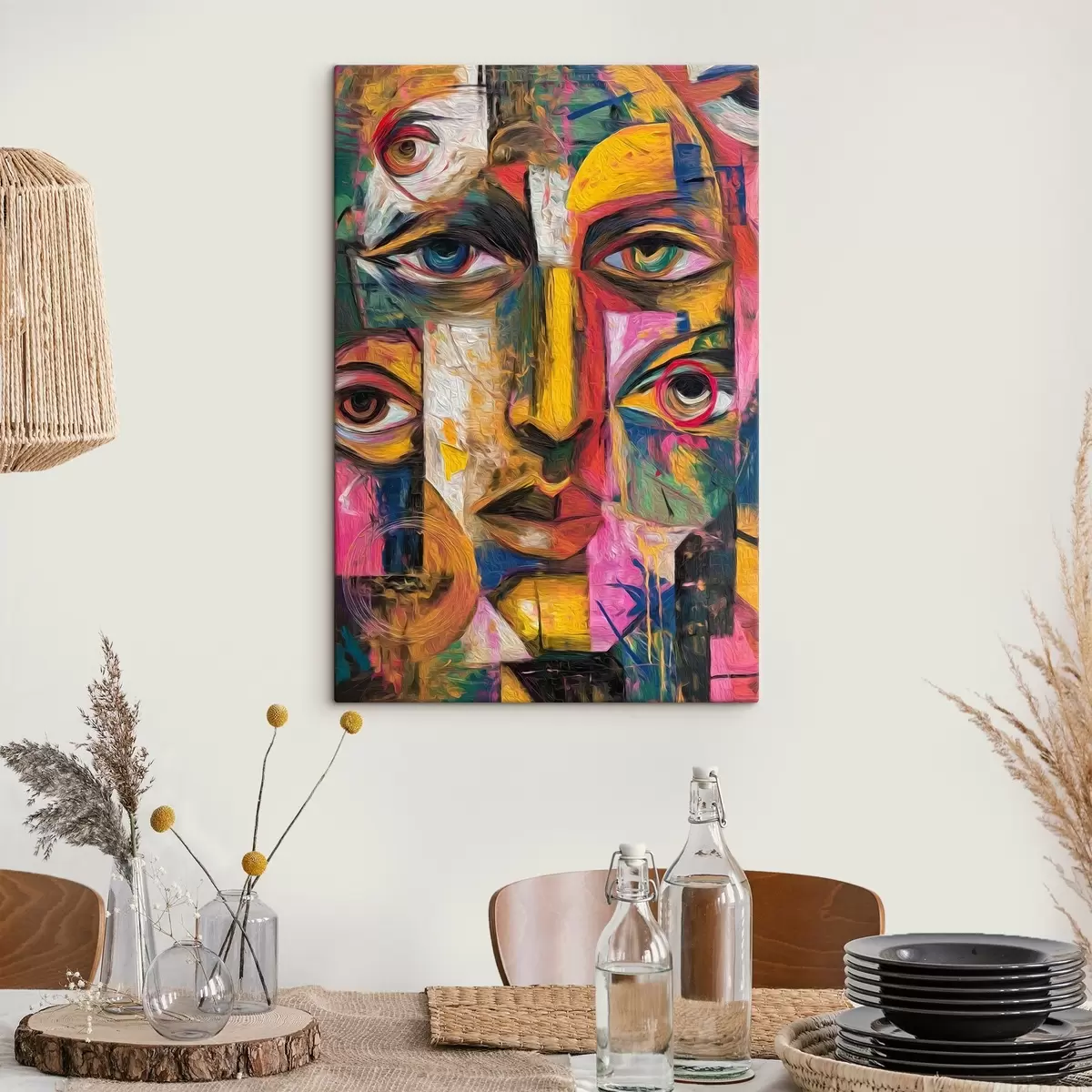 Obraz Abstraktní tvář s jasnými geometrickými tvary Č. s46175