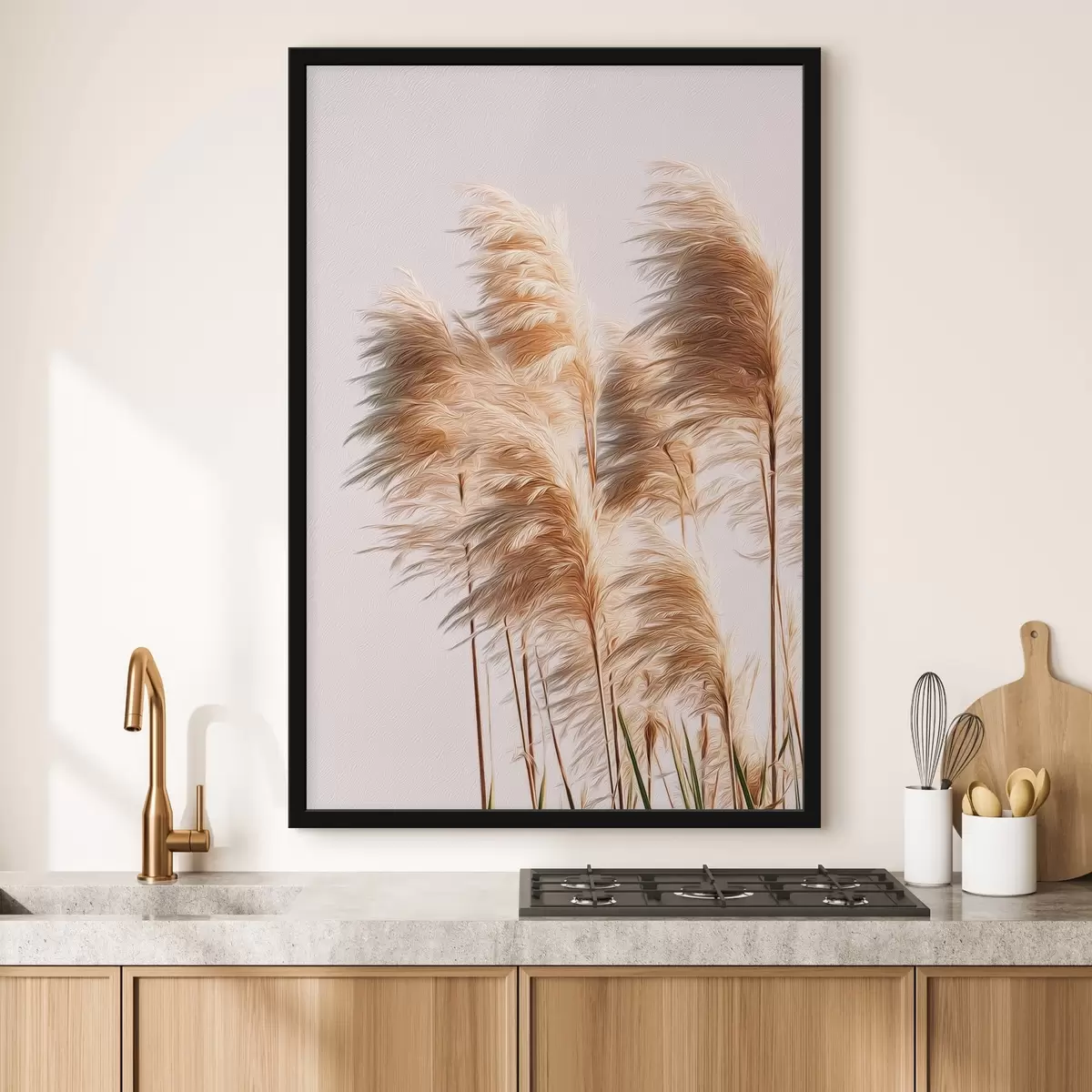 Poster Nadýchané dekorativní trávy na světlém pozadí f46157