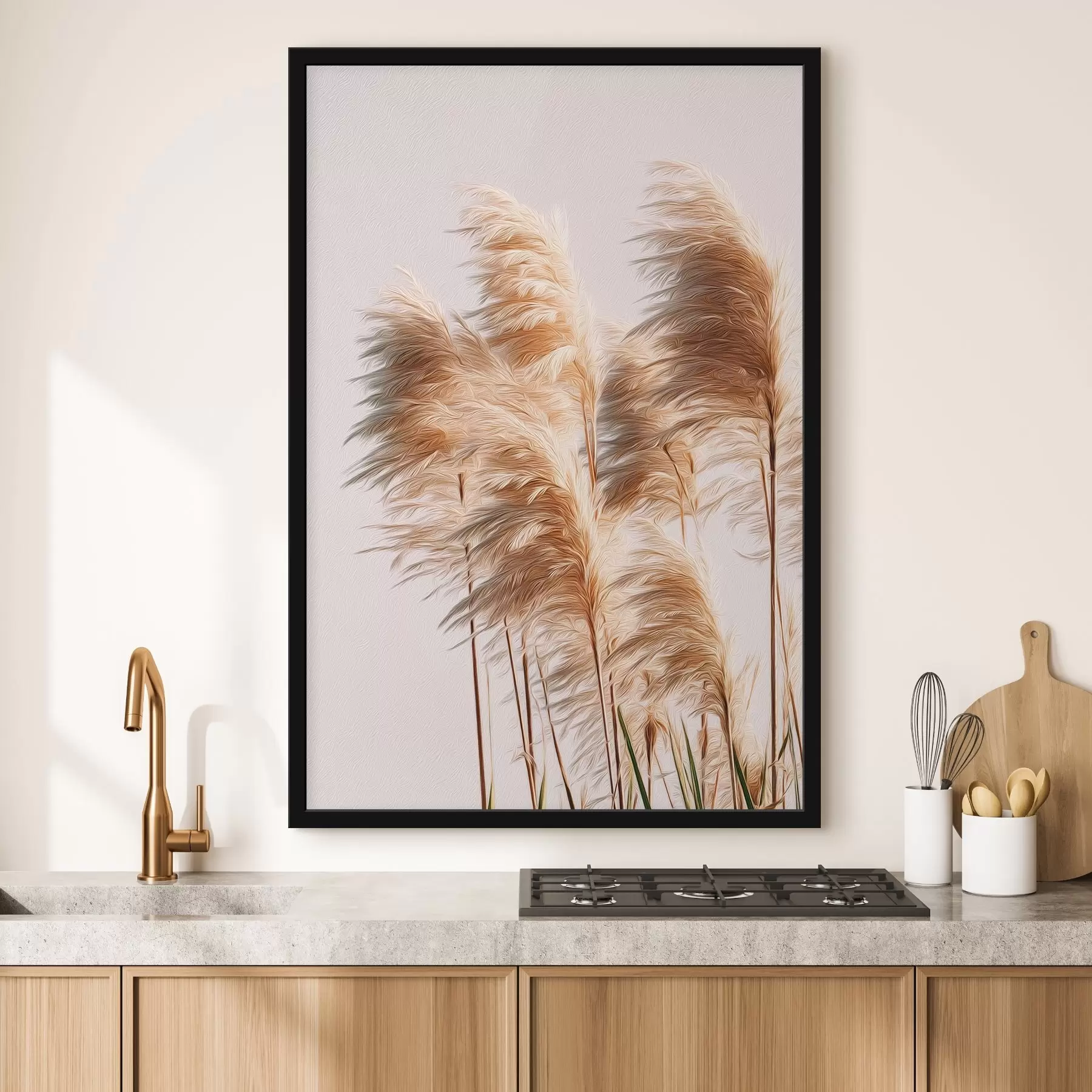 Fototapet Nadýchané dekorativní trávy na světlém pozadí f46157