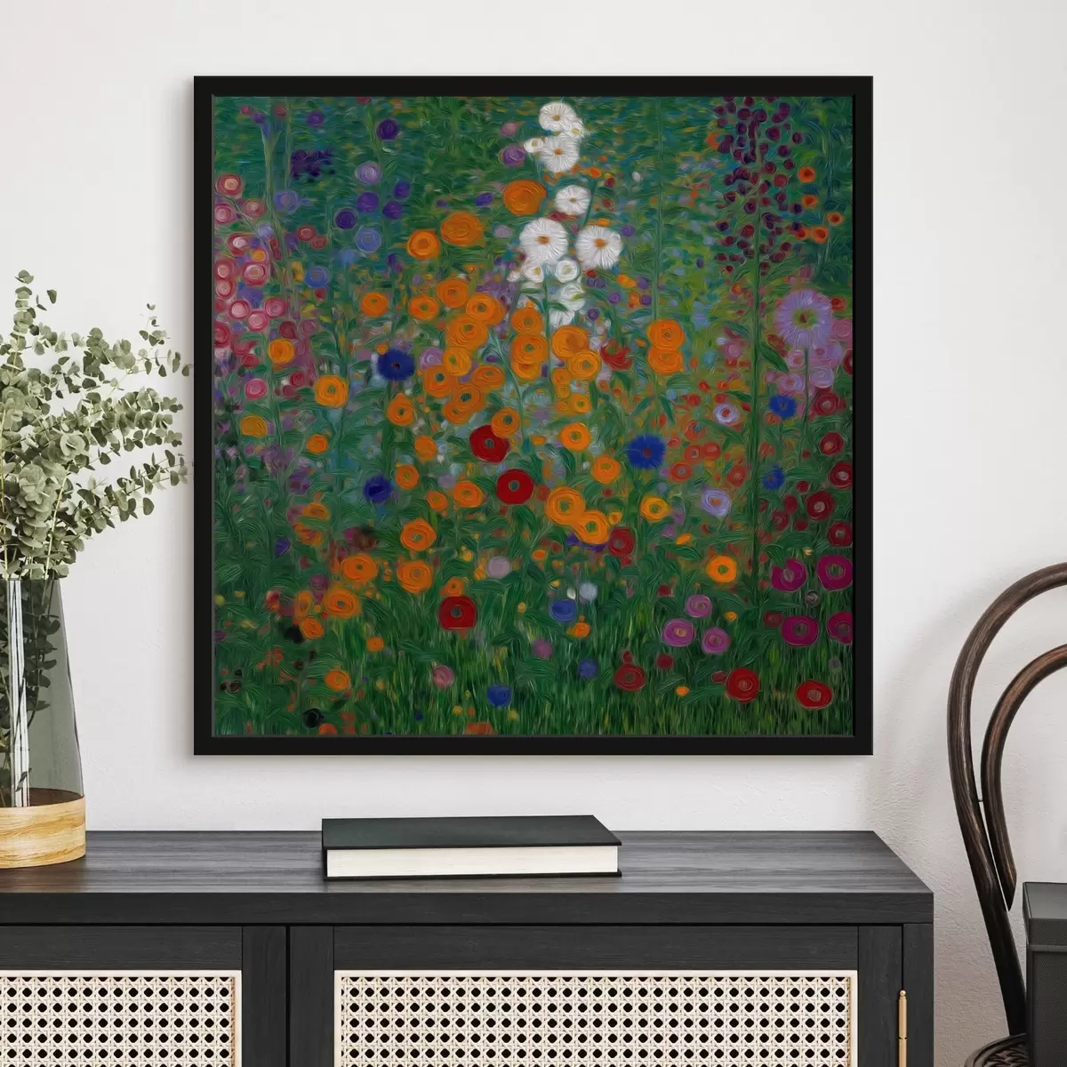 Poster Barevné květinové pole s bílými akcenty f46172