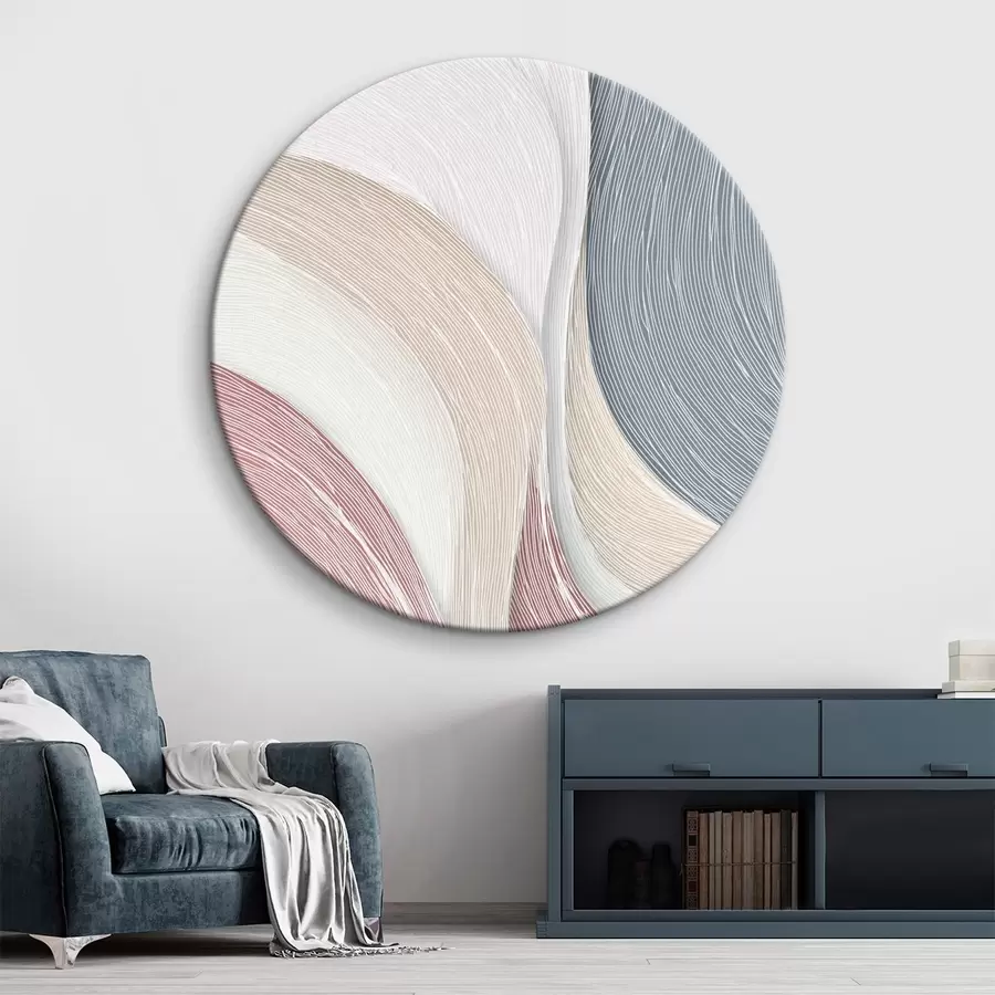 Obraz Světlé abstraktní vlny v bledě růžových a šedobílých odstínech Č. r46153